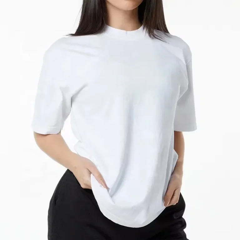 250g-Thick-100-Cotton-Hip-Hop-Plain-Dyed-Loose-Fit-Blank-T-shirts-Custom-Your-Own-Logo-White-for-Women