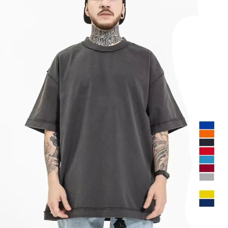 250gsm-Heavy-Weight-Vintage-T-Shirt-Washed-Cotton-Black-T-shirts-Black-Oversized-Acid-Washed-Digital-Printing-Graphic-Tshirt-1