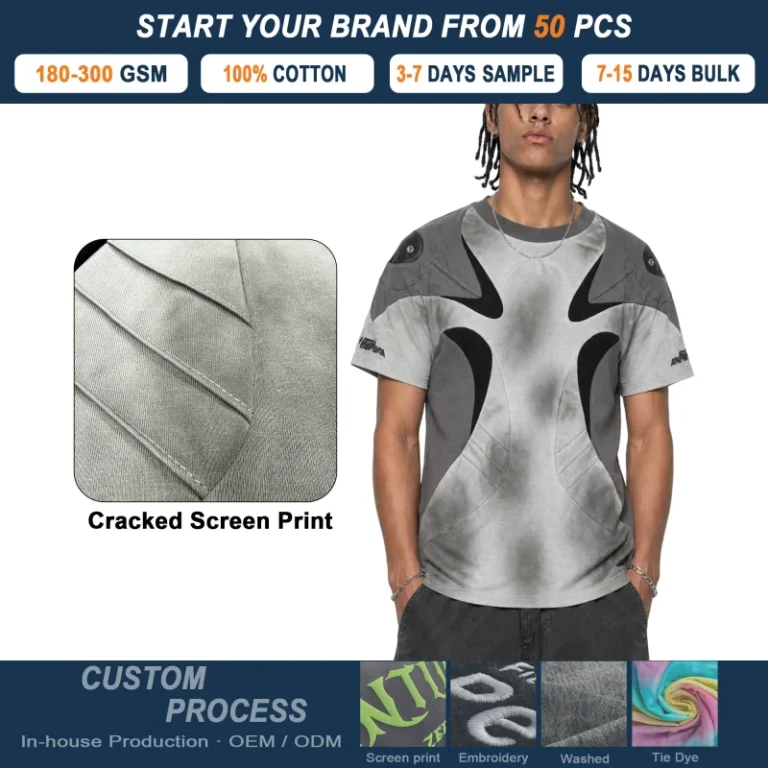 255-GSM-100-Cotton-Futuristic-Cyber-Techwear-T-Shirt-Airbrush-Spray-Print-With-Leather-Shoulder-Pads-Deconstructed-Color