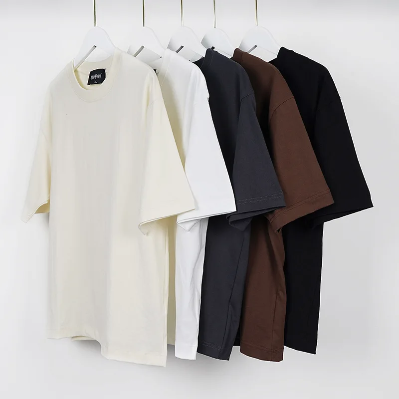 260-Gsm-T-Shirt-Printing-Custom-Cotton-Polyester-Men-Blank-T-Shirt-Free-Sample-Clothing-Manufacture