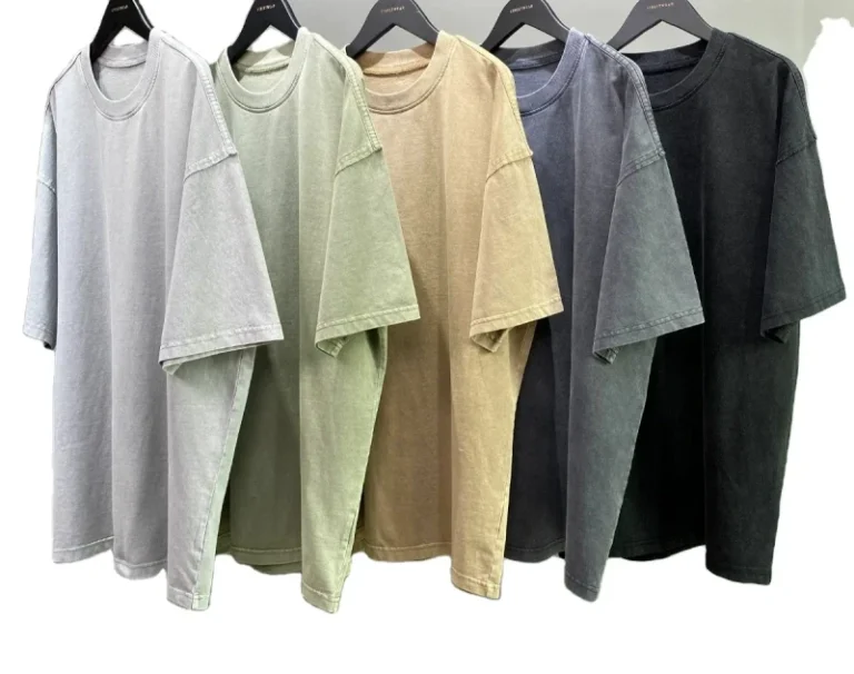 275g-100-Cotton-Blank-Vintage-T-shirts-Heavyweight-Unisex-Plain-Batik-Solid-Color-Short-Sleeve-Crew-Neck-T-shirt