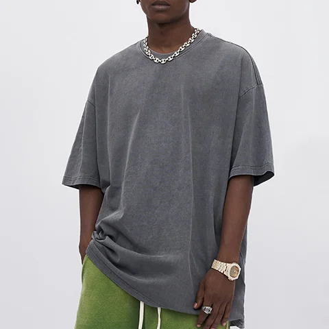 285g-100-Cotton-High-Quality-Washed-O-Crew-Neck-T-Shirt-Custom-Logo-Available-Tshirt-1