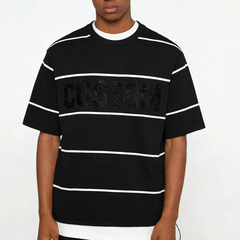 300-Gsm-Oversized-Boxy-T-Shirt-Drop-Shoulder-Ribbed-Crew-Neck-Custom-Tshirt-Acid-Wash-Cotton-T-Shirt