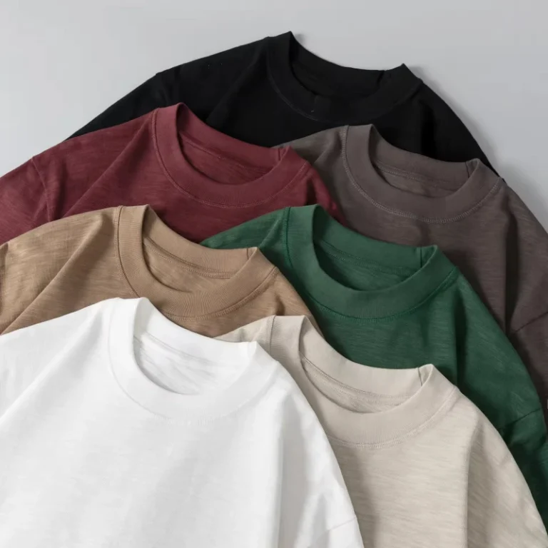 300G-Heavyweight-Bamboo-Joint-Cotton-Solid-Color-Mens-Basic-T-Shirt-100-Knitted-Cotton-Customized-Loose-Short-Sleeve-Bottom