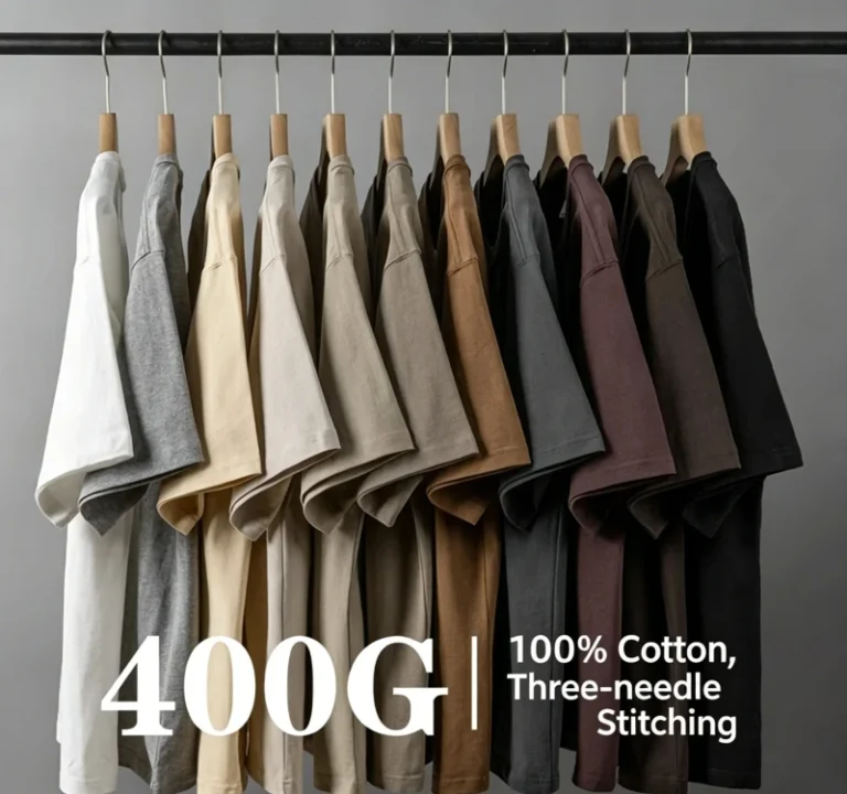 400g-cotton-Round-neck-Short-sleeved-T-shirt-same-Style-for-Both-Men-and-Women-comfortable-and-Loose-Fit-Customizable-Available-1