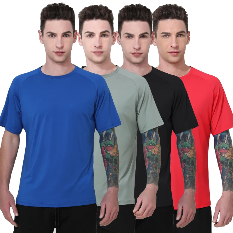 86-Polyester-14-Spandex-Custom-Blank-Workout-Performance-T-Shirt-Stretch-Fit-Round-Neck-Muscle-Gym-T-Shirt