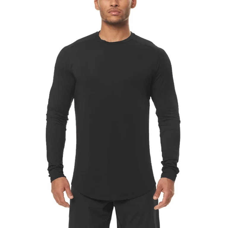 90-Polyester-10-Spandex-Autumn-Long-Sleeve-T-Shirt-Men-Sportswear-Slim-Fit-Tee-Fitness-T-shirt-O-neck-Solid-Quick-Dry-Tshirt