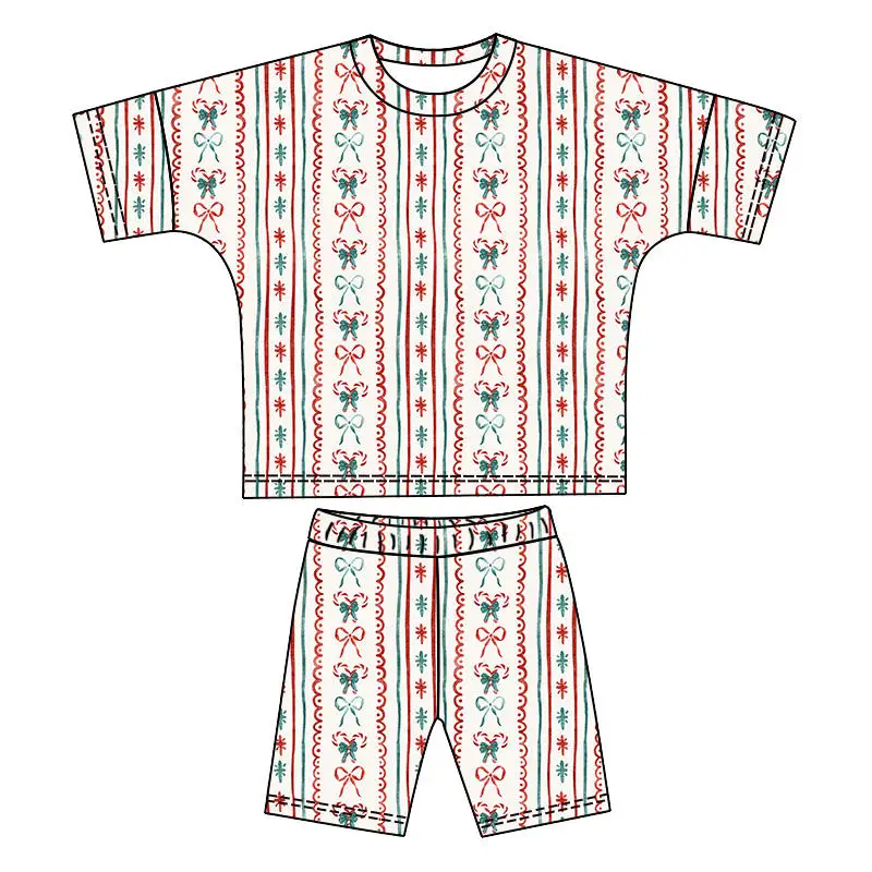 95-Viscose-Fiber-5-Spandex-T-Shirts-and-Shorts-Children-Pajama-Set-Christmas-Style-Home-Outfit