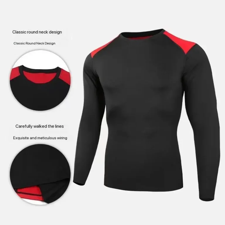 A105-Mens-Slim-Outdoor-Sportswear-Quick-Drying-Long-Sleeved-T-shirt-with-New-Spring-Summer-Neck-Sports-Tight-Bottoming-Shirt