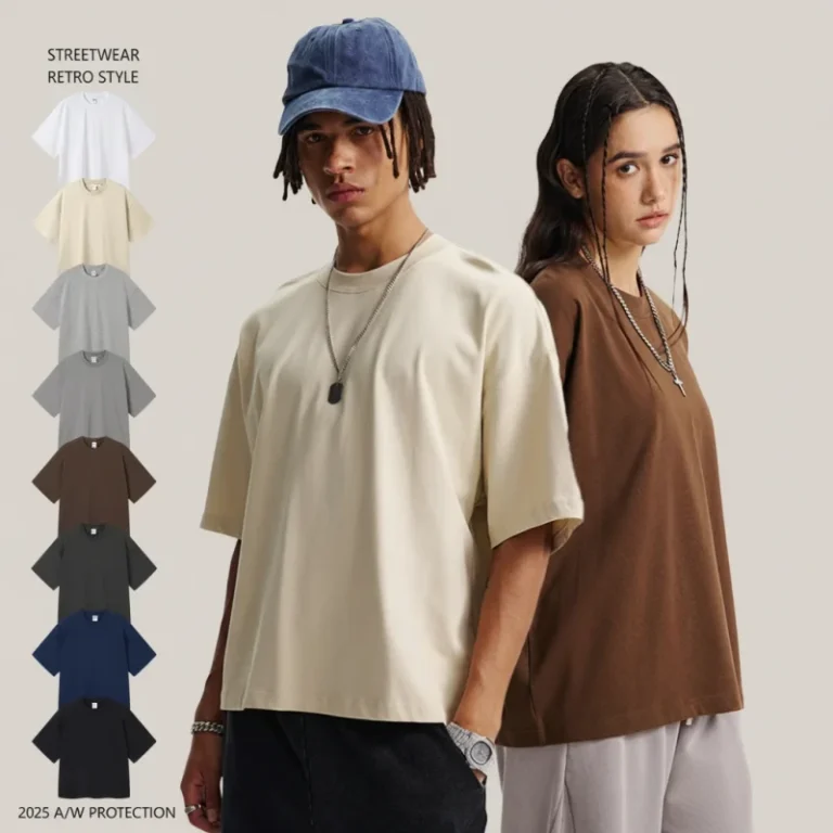 ARTIE-Mens-Spring-Summer-New-275G-Heavyweight-Pure-Cotton-T-shirt-Blank-Loose-Short-Sleeve-Street-Style-Breathable