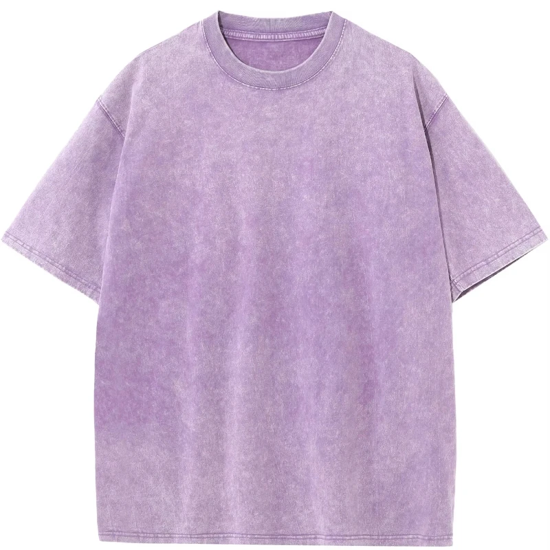 Acid-Wash-Oversized-T-Shirt-100-Cotton-Comfortable-Street-Fashion-Solid-Knitted-T-Shirts