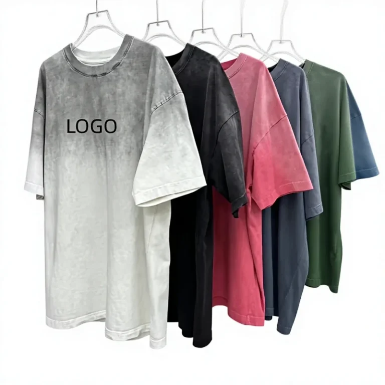 Acid-Washed-Organic-Cotton-Short-Sleeve-T-Shirt-Solid-Pattern-Sport-T-Shirt-with-Heavy-Weight-Screen-Printed