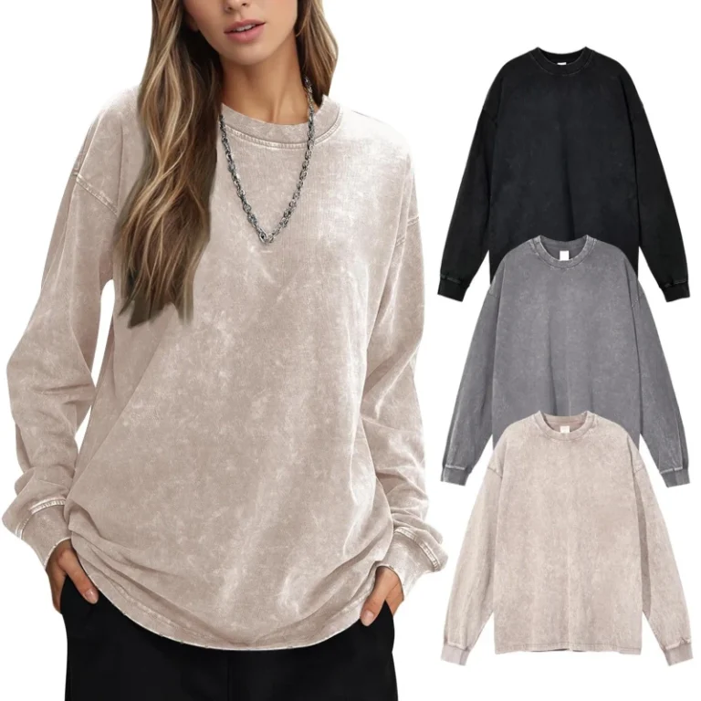 American-style-Heavy-Cotton-Old-T-shirt-Long-sleeved-Large-Size-Shoulder-drop-Washed-Vintage-Loose-Spring