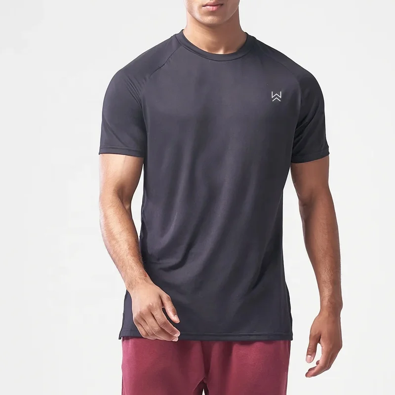 Athletic-Fit-T-Shirt-Sport-Soft-Shirt-Lightweight-T-Shirt-With-Side-Split-Hem