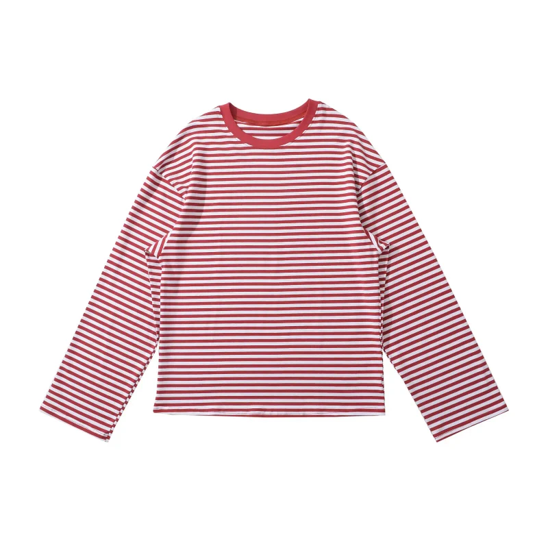 Autumn-Casual-Temperament-European-and-American-New-Womens-Round-Neck-Simple-Long-Sleeve-Striped-T-shirt-25083-25084