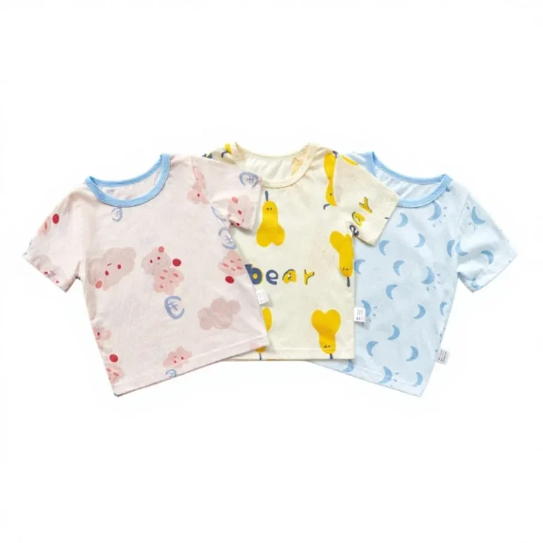 Babys-Short-Sleeved-T-Shirt-Thin-Pure-Cotton-Summer-Clothes-Cartoon-Pattern-Base-Layer-Half-Sleeved-Shirt