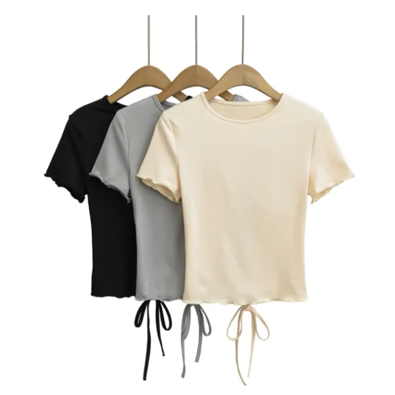 Backless-Ladies-Sexy-Slim-Fit-Breathable-Corduroy-Digital-Print-Belt-Short-Sleeve-T-Shirt