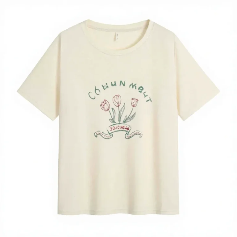 Big-Size-Womens-Breathable-Oversized-Cotton-Logo-Floral-Print-Short-Sleeve-Loose-Fit-Summer-Casual-T-shirt