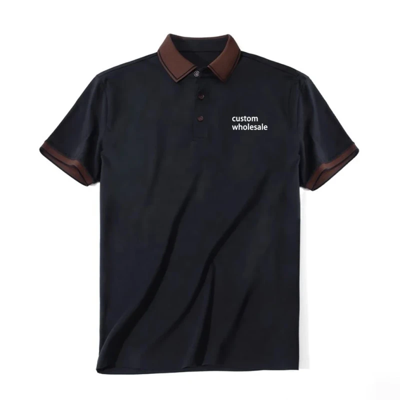 Black-Contrast-Trim-Polo-Shirt-Cotton-Breathable-Moisture-Wicking-Slim-Soft-Button-Casual-Business-Daily-Office-Top-for-Men