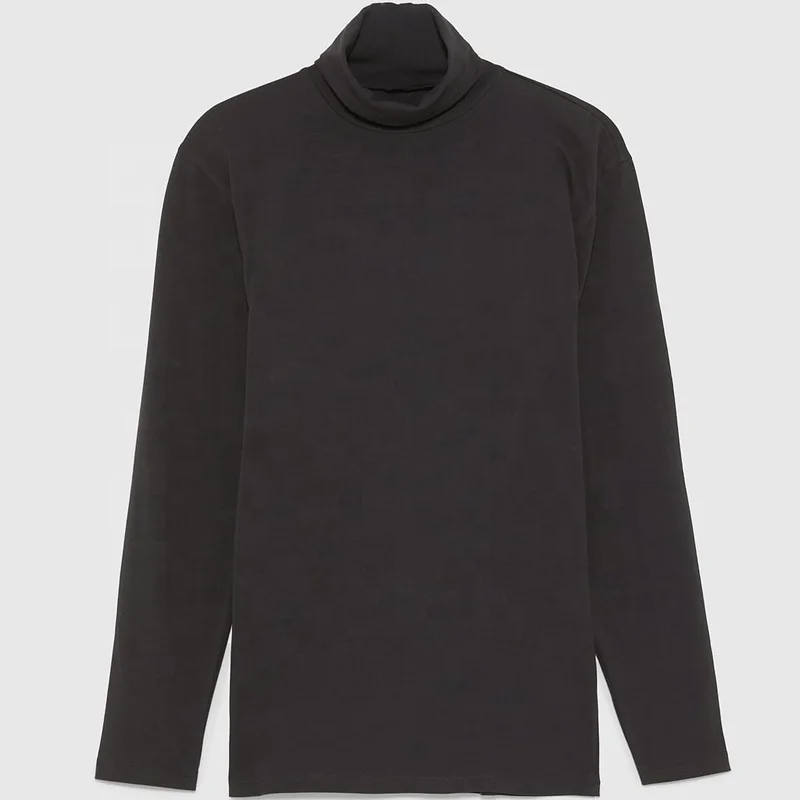Black-Long-Sleeve-T-shirt-for-Men-100-Cotton-Size-S-M-L-Xl-Xxl-Xxxl-Turtleneck-T-shirt