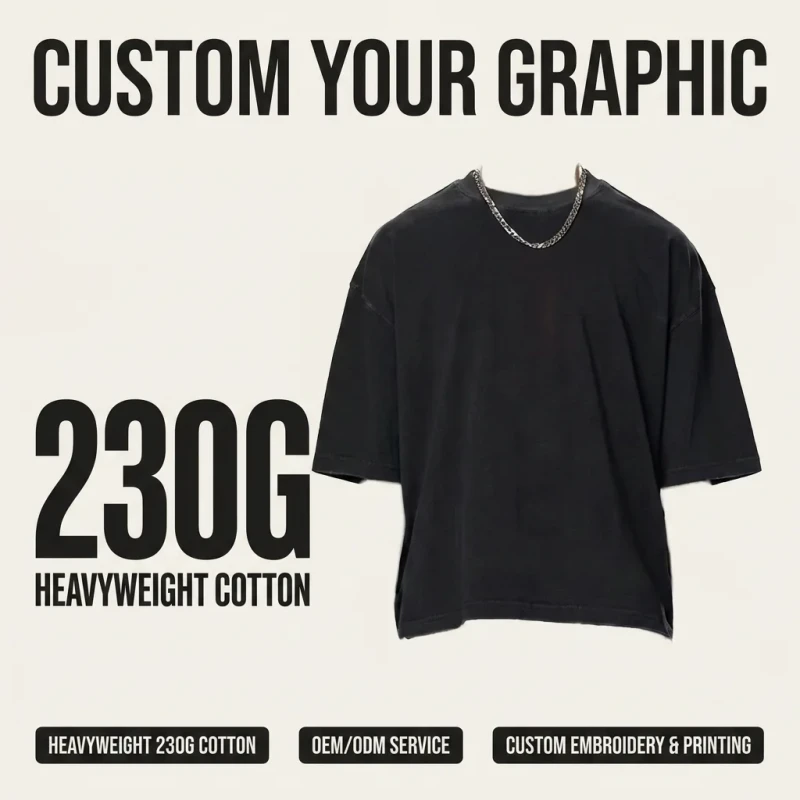 Blank-100Cotton-Mens-Vintage-Solid-230G-Moisture-Wicking-Breathable-Loose-Fit-Short-Sleeve-Boxy-Fit-T-shirt-1040