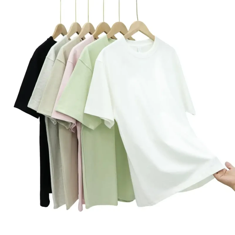 Blank-330Gsm-Cotton-Street-Wear-Tshirt-Oversized-Drop-Shoulder-T-shirt-Custom-High-Quality-Printing-Heavy-Weight-T-Shirt-for-Men