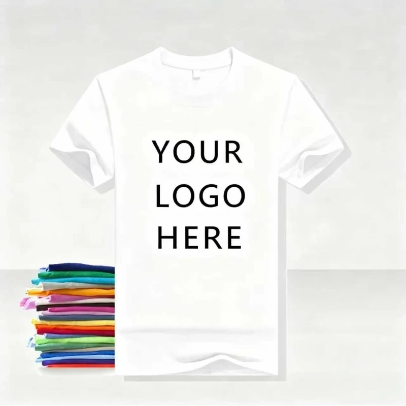 Blank-Unisex-Short-Sleeve-Cotton-Knitted-Quick-Dry-Breathable-T-Shirt-with-Silk-Screen-Print-and-Logo