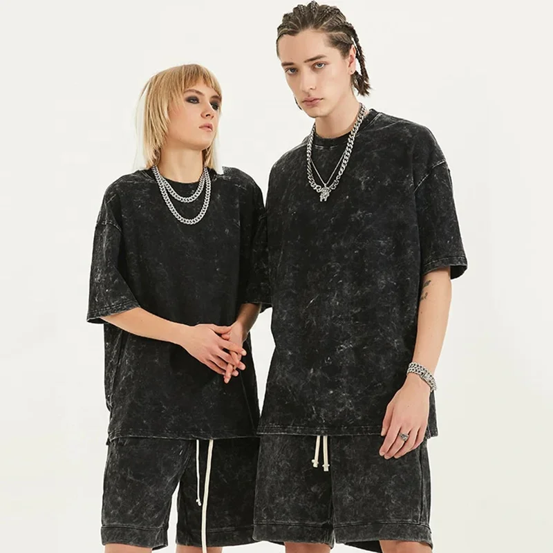 Blank-Vintage-Distressed-Tie-Dye-Drop-Shoulder-Oversized-Streetwear-Thick-Cotton-Unisex-Custom-Acid-Wash-T-Shirt