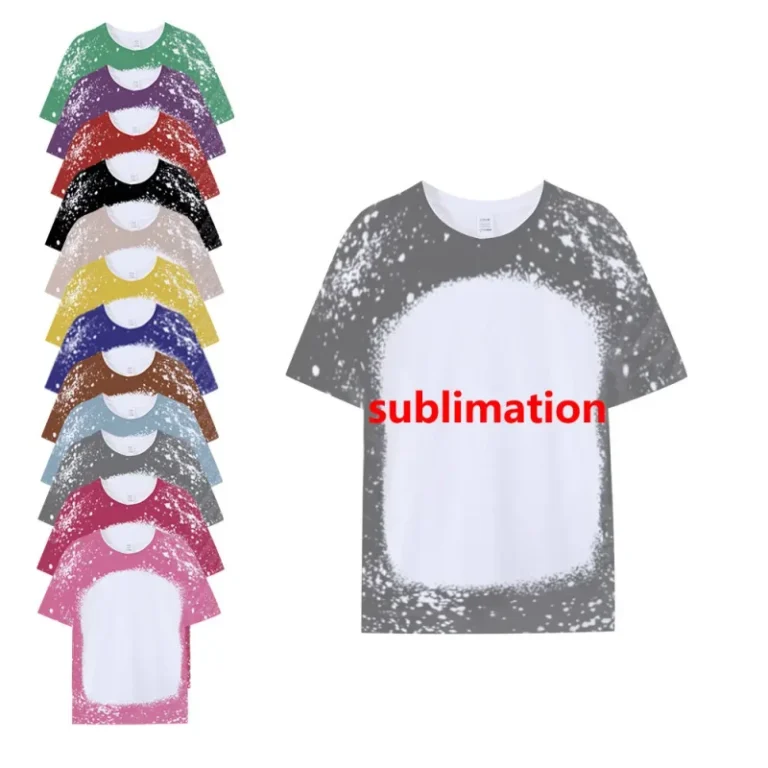 Bleached-Sublimation-Shirts-Blanks-T-shirt-100-Polyester-Bleached-Tie-Dye-T-Shirts-Faux-Bleach-Shirt-for-Sublimation