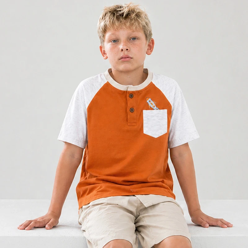 Boys-Henley-Jersey-Quick-Dry-T-Shirt-Short-Sleeve-Cotton-Solid-Color-Kids-Casual-Summer-Children-Bulk