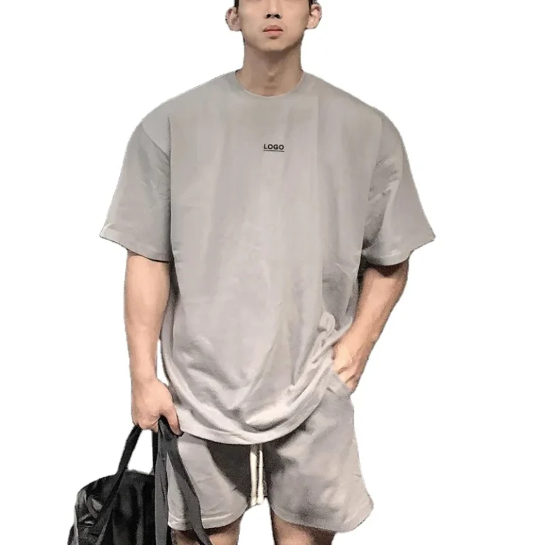 Boys-High-Neck-Oversized-T-Shirt-100-Cotton-Baggy-T-Shirt-Men-T-Shirts-and-Shorts-Set-Custom