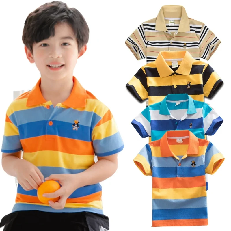 Boys-Stripe-Polo-Tshirt-Summer-Kids-Fashion-T-Shirts-Comfortable-Polo-Neck-Short-Sleeve-T-shirt-Baby-Romper