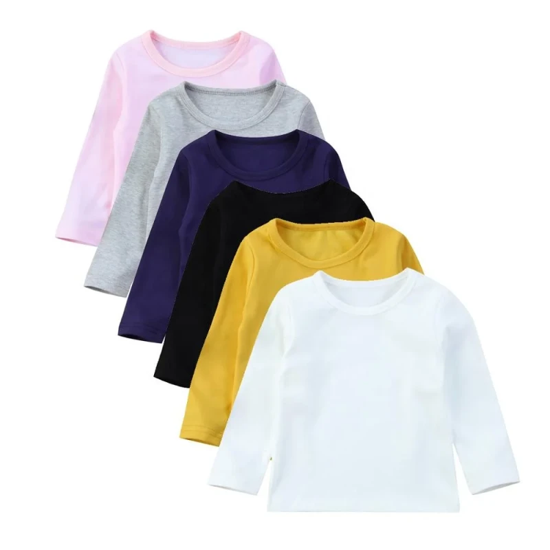 Breathable-100-Cotton-Solid-Color-Casual-Kids-Long-Sleeve-T-shirt-Children