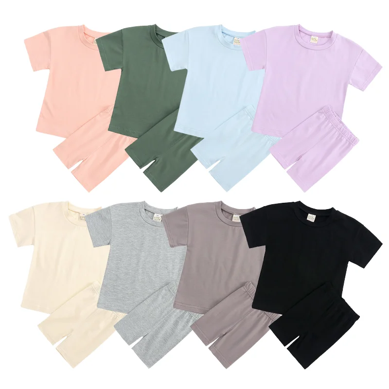 Breathable-Cotton-T-Shirt-Set-Sport-Shorts-Suit-Two-Piece-Set-for-Kids-Clothing-Summer