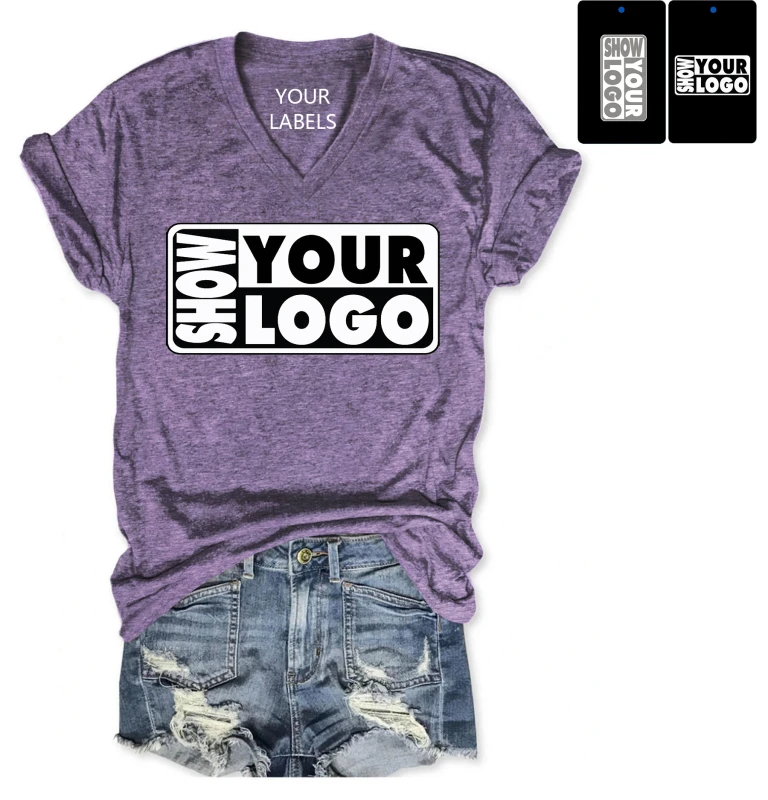 Breathable-Sustainable-V-Neck-Tshirts-Women-V-Neck-Tops-Custom-T-Shirt-V-Neck-With-Your-Logo-or-Design