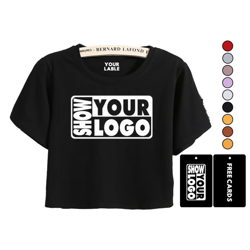 CB090-CPH008-Womens-Round-Neckline-Loose-Fit-Crew-Neck-Cotton-Crop-Top-t-Tshirt-Customized-logo-With-Soft-and-Breathable-Jersey