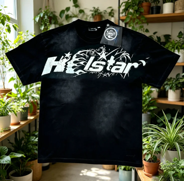 Casual-Fashion-Short-Sleeved-100-Cotton-Vintage-1.1-Rep-Hell-Star-Printed-Mens-T-Shirt