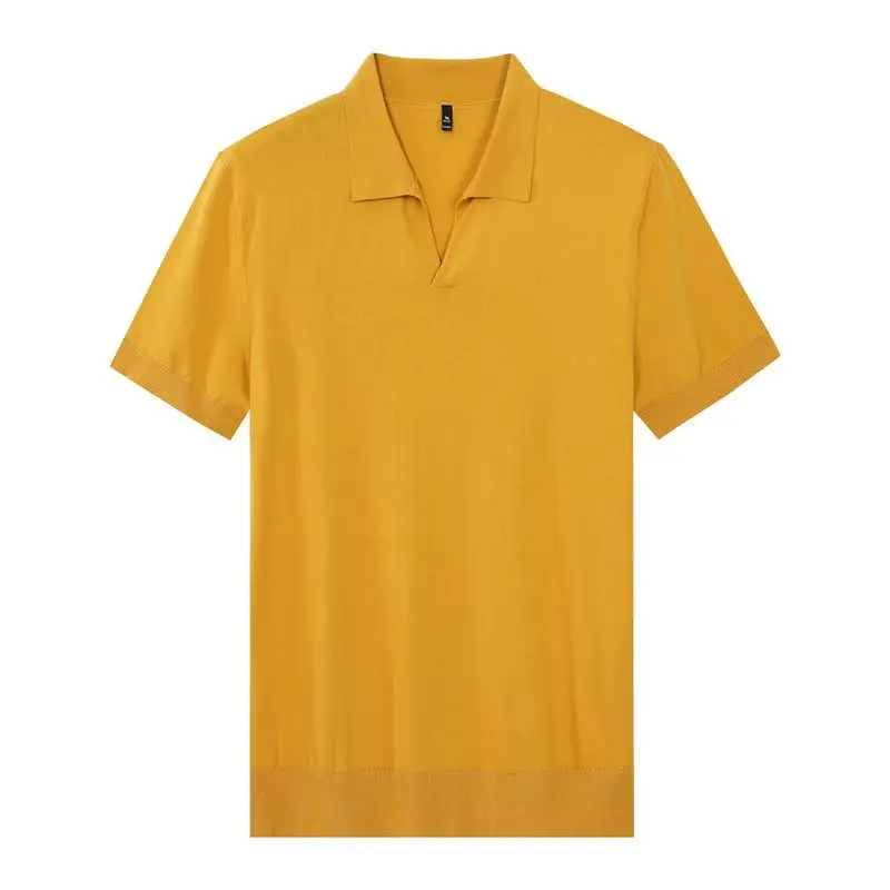 Casual-Vintage-Mens-Summer-Polo-Shirt-Embroidered-Short-Sleeved-T-Shirt-Breathable-Woven-Knitted-Front-for-Business-Printed