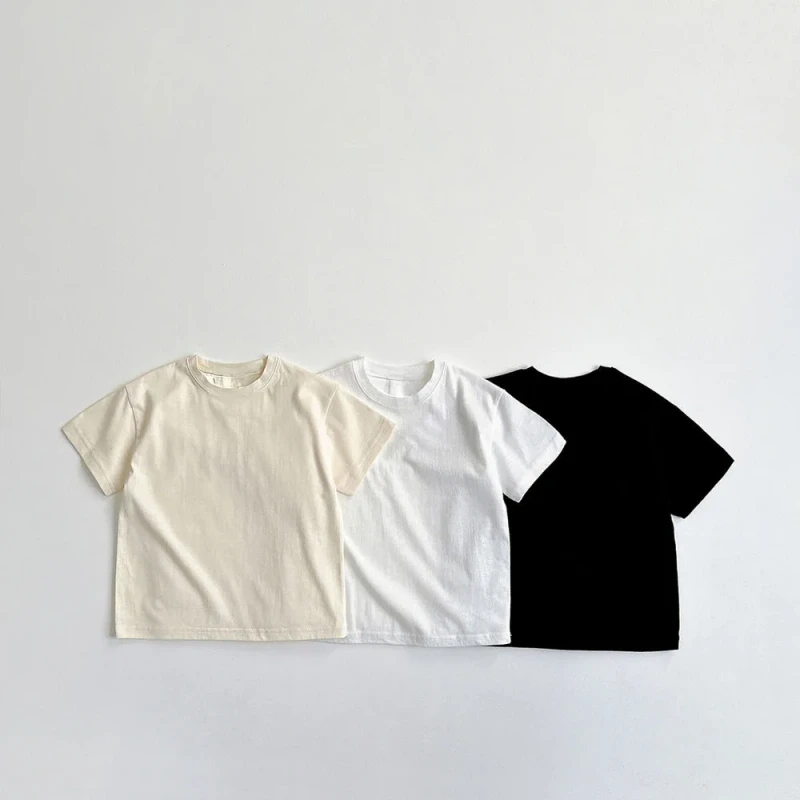 Childrens-Breathable-Crew-Neck-Europe-and-America-Style-Short-Sleeve-Tops-Summer-Solid-Colour-Cotton-Boys-T-Shirts
