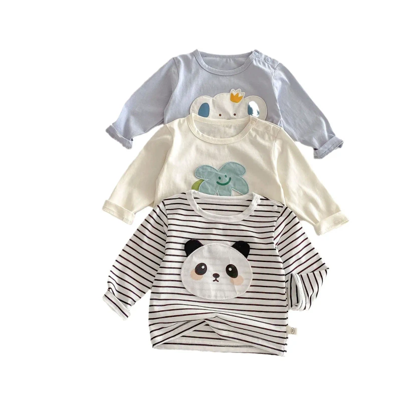 Childrens-Cartoon-T-shirt-New-Style-Boys-Korean-style-Fashionable-Patch-Base-Layer-Trendy-Baby-Spring-Clothing-Top