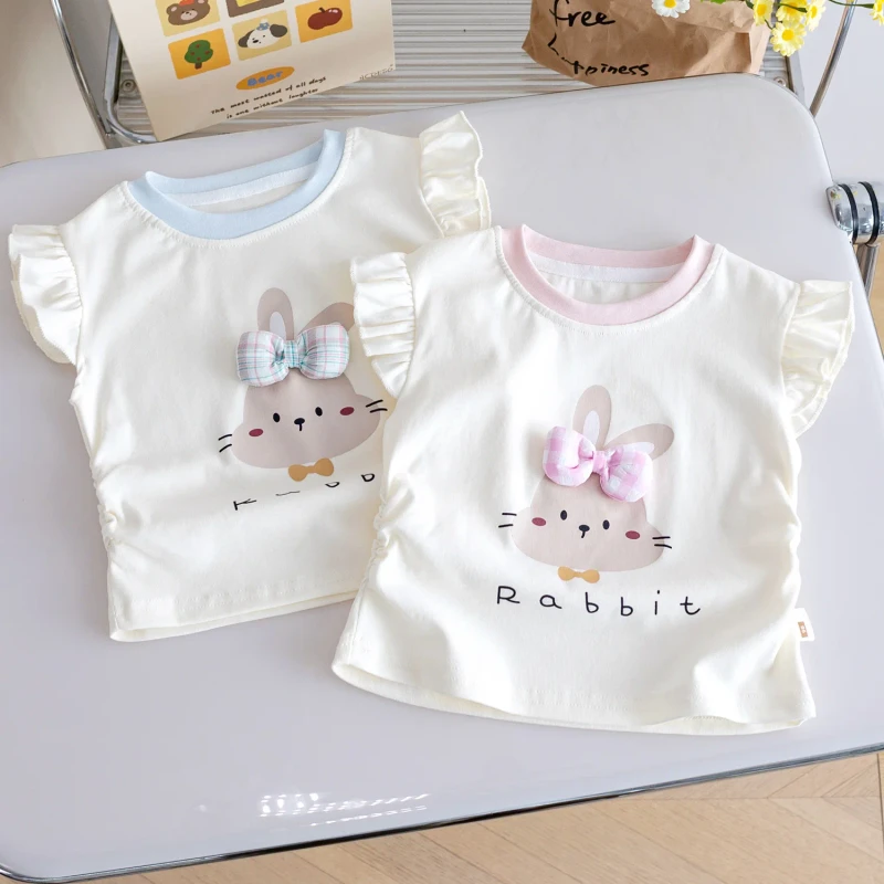Childrens-Clothing-Summer-D-Opamine-Cartoon-Cute-Casual-Childrens-Girls-Baby-T-shirt-Tops-All-match-Ins-Trend