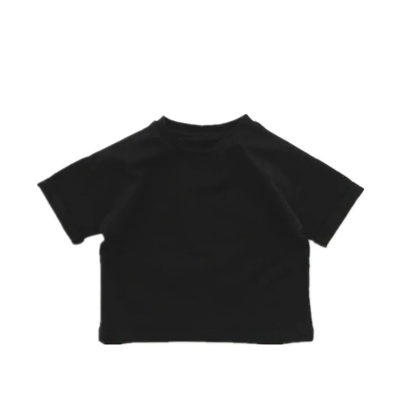 Childrens-Short-sleeved-Summer-New-Korean-Solid-Color-Basic-Sleeved-Shirt-for-Boys-and-Girls-Day-Cotton-T-shirt