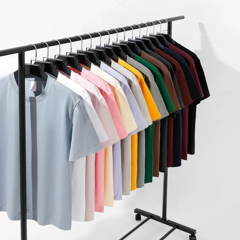 China-Bangladesh-Factory-Price-OEM-Customized-Logo-Embroidery-Plus-Size-Mens-220g-Summer-Pure-Cotton-Loose-Fit-Crew-Neck-T-Shirt