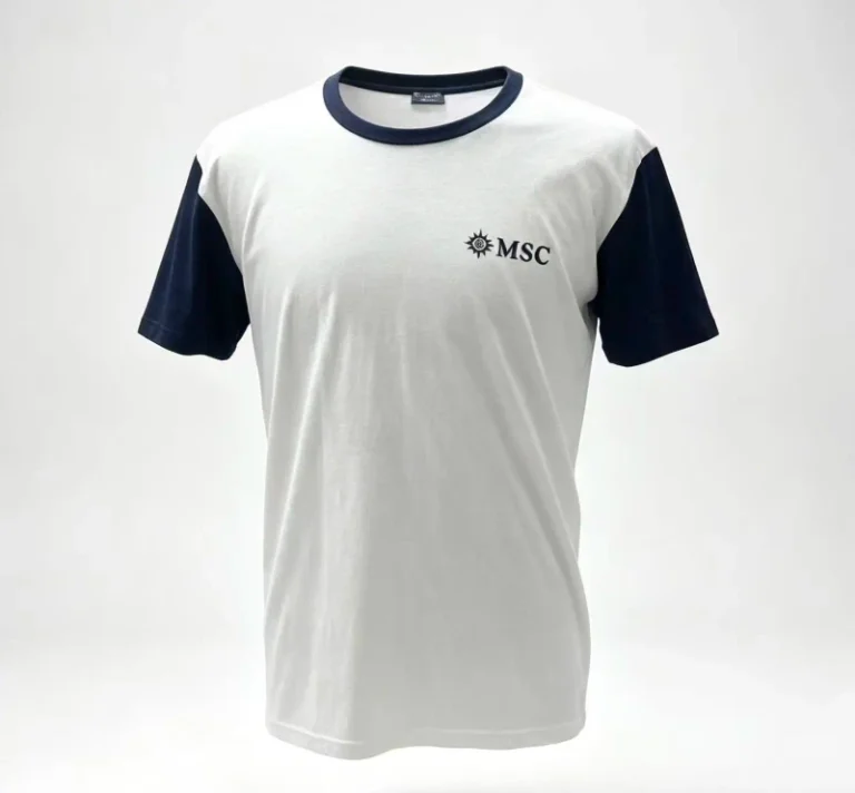 Classic-Crew-Neck-T-shirt-MSC-Sun-Logo-Print-Black-and-White-Raglan-Sleeve-Short-Sleeve-Comfortable-Casual-Top