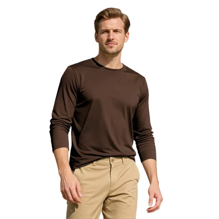 Comfortable-Mercerized-Fabric-Custom-Logo-Long-Sleeve-Cotton-Tshirts-For-Men