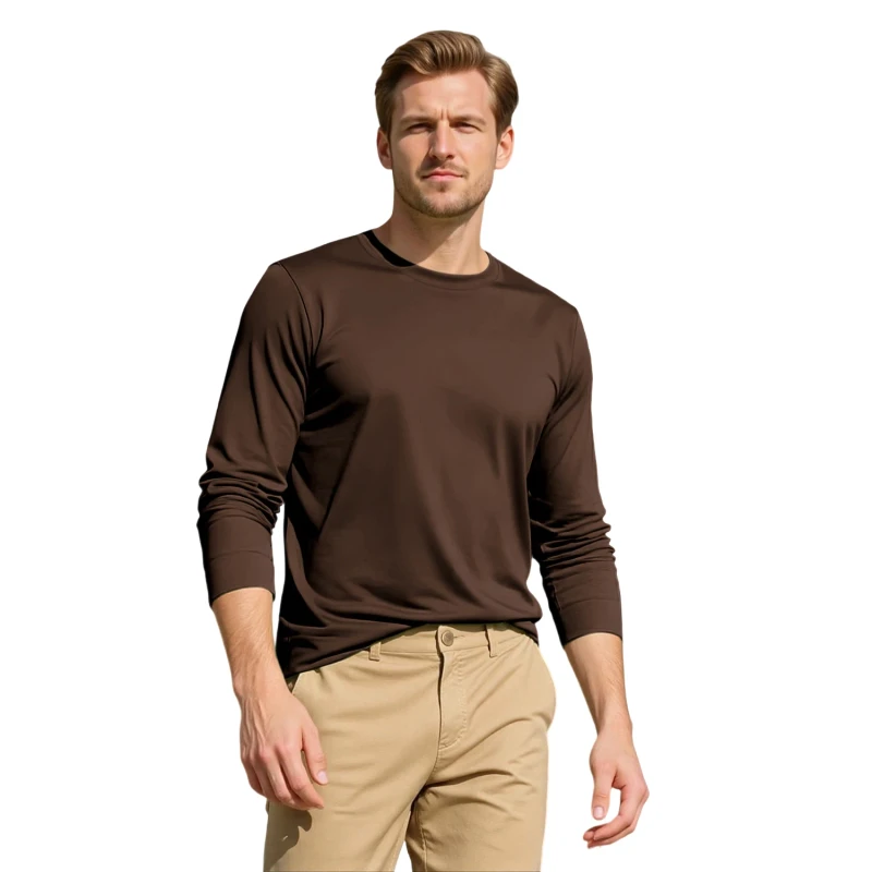 Comfortable-Mercerized-Fabric-Custom-Logo-Long-Sleeve-Cotton-Tshirts-For-Men