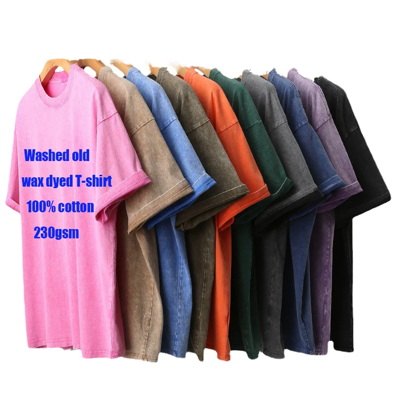 Comfortable-Stylish-Mens-Casual-Street-Oversized-Acid-Washed-T-Shirts-Design-Blank-DTG-Printing