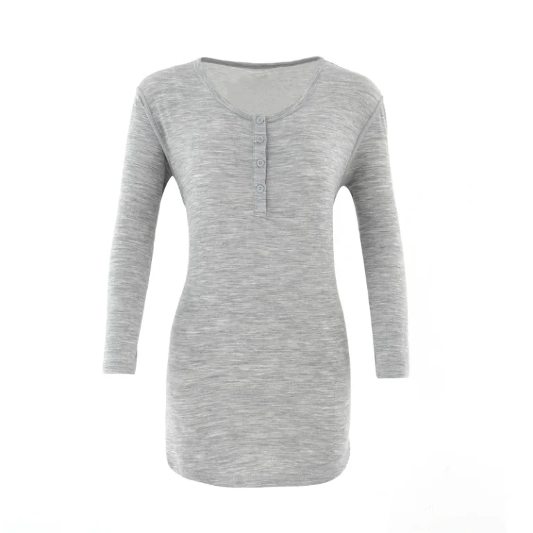 Competitive-Price-Comfortable-Solid-Henley-Long-Sleeve-Women-T-Shirt-Top