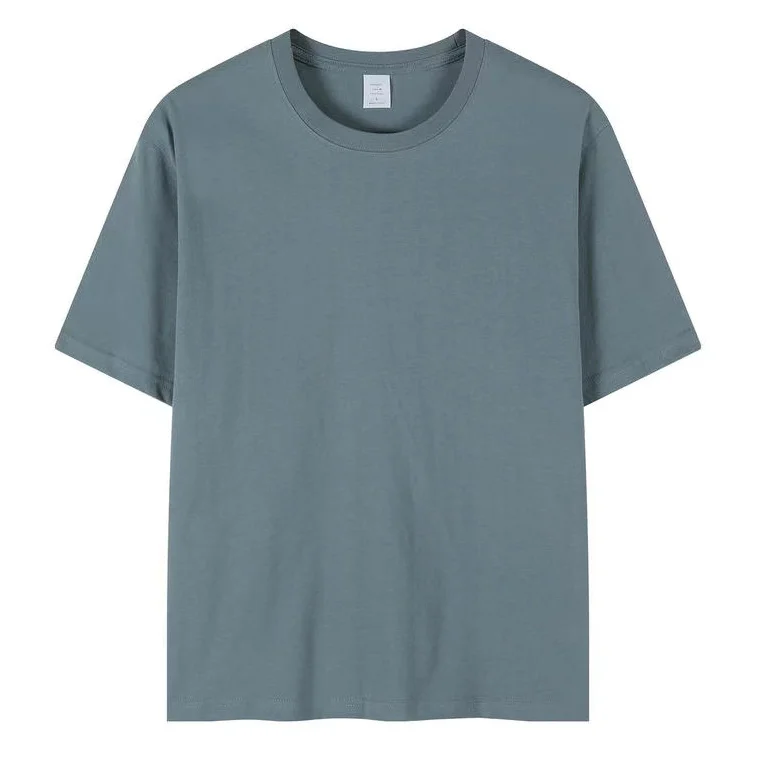 Cotton-Crew-Neck-T-shirt-Short-sleeved-Mens-and-Womens-Clothing-Soft-Skin-No-Fading