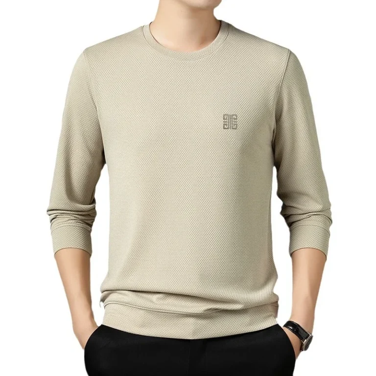 Cotton-Long-Sleeved-T-shirt-Mens-Autumn-New-Top-Cross-border-Trade-Loose-Casual-Collar-T-shirt-Base-Shirt